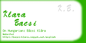 klara bacsi business card